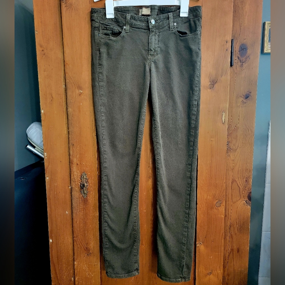 PAIGE Peg Skinny Jeans SZ 30 dark olive
